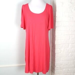 Tommy Bahama Tambour Paradise Pink Viscose Stretch Scoop Neck Dress NWT Medium
